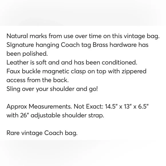 Coach 4160 Vintage Brown Sling Bag. - Picture 10 of 10